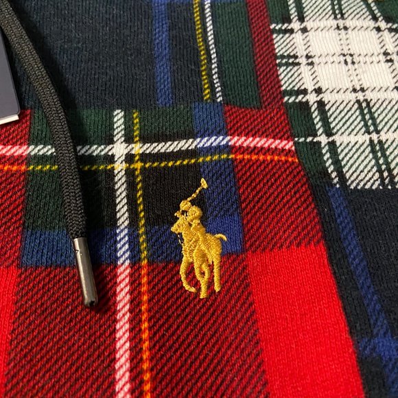 Polo Ralph Lauren Men's Patchwork Plaid Fleece Lined Full Zip Hoodie Size - Picture 5 of 9